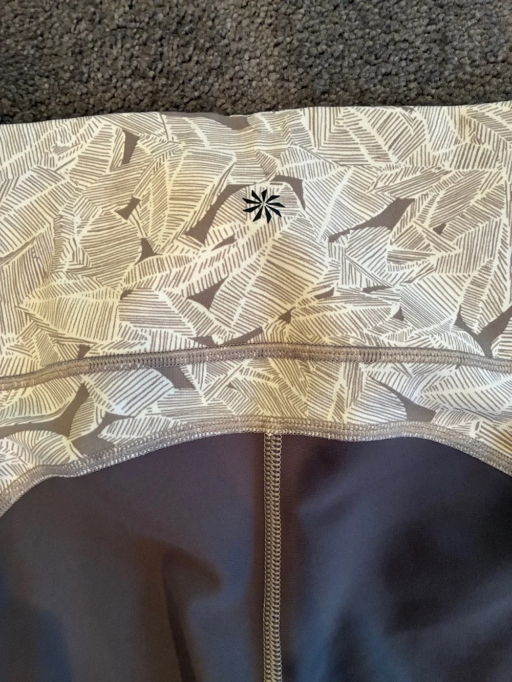 Athleta Gray and White Printed Active Pants - Picture 5 of 5